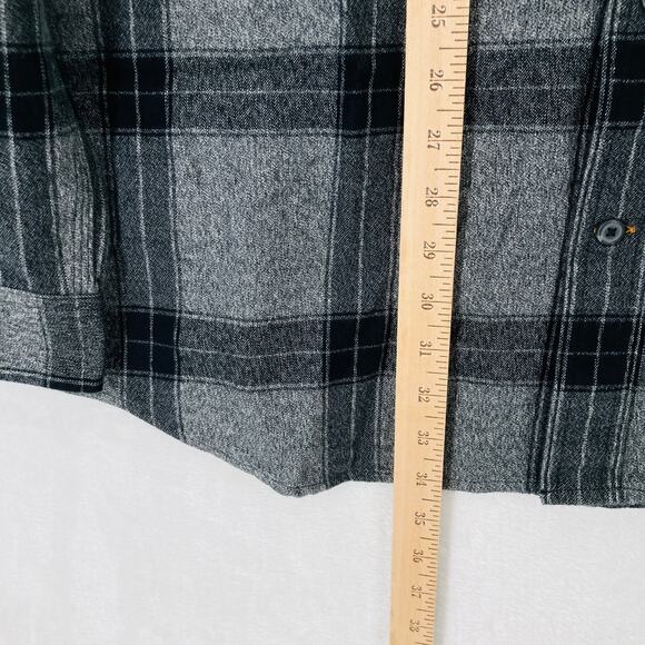 Carhartt Flannel Shirt Mens Large Tall Heavyweight Asphalt Gray Plaid New - Picture 9 of 11